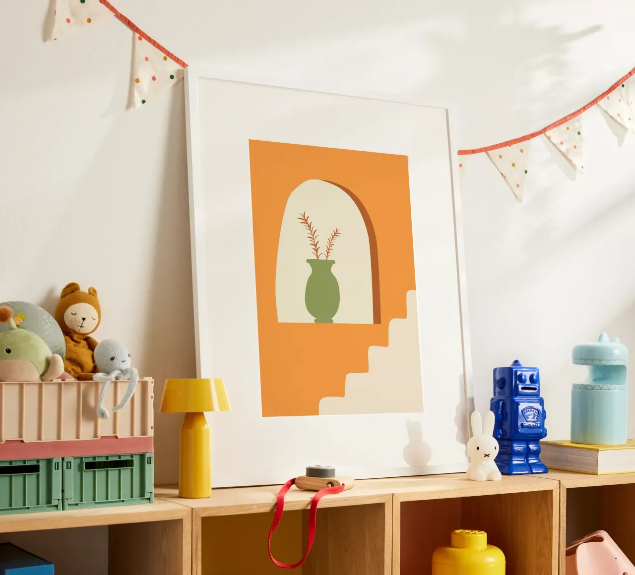 vaso poster con telaio in legno da Abstract Botanical Art