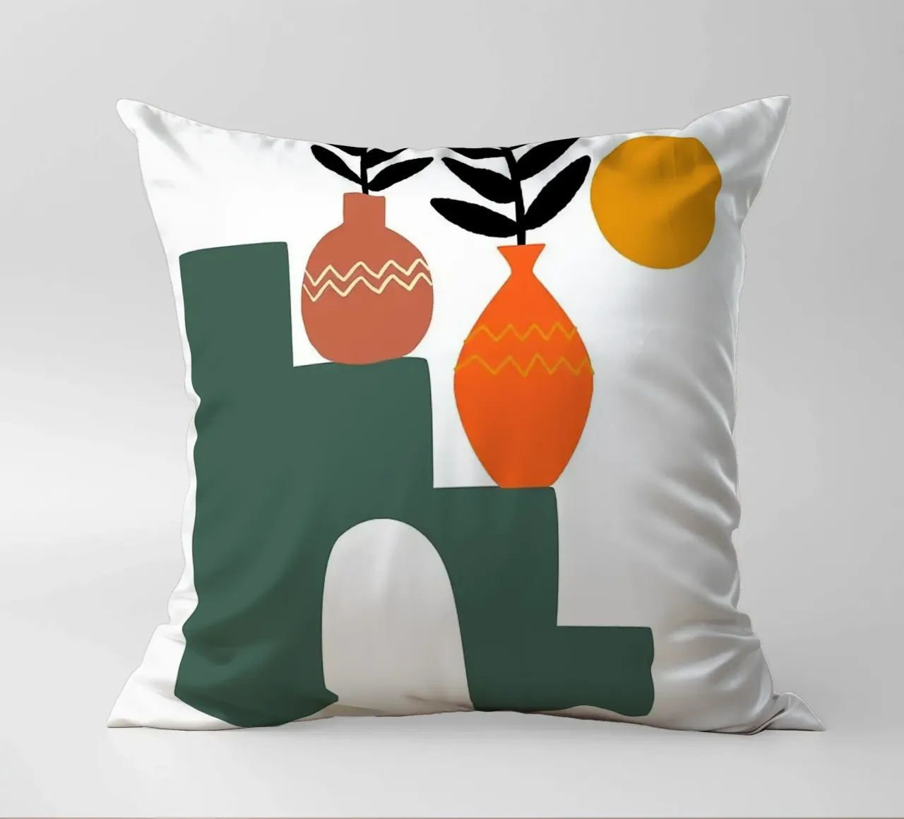 vases decorative cushion by Abstract Botanical Art