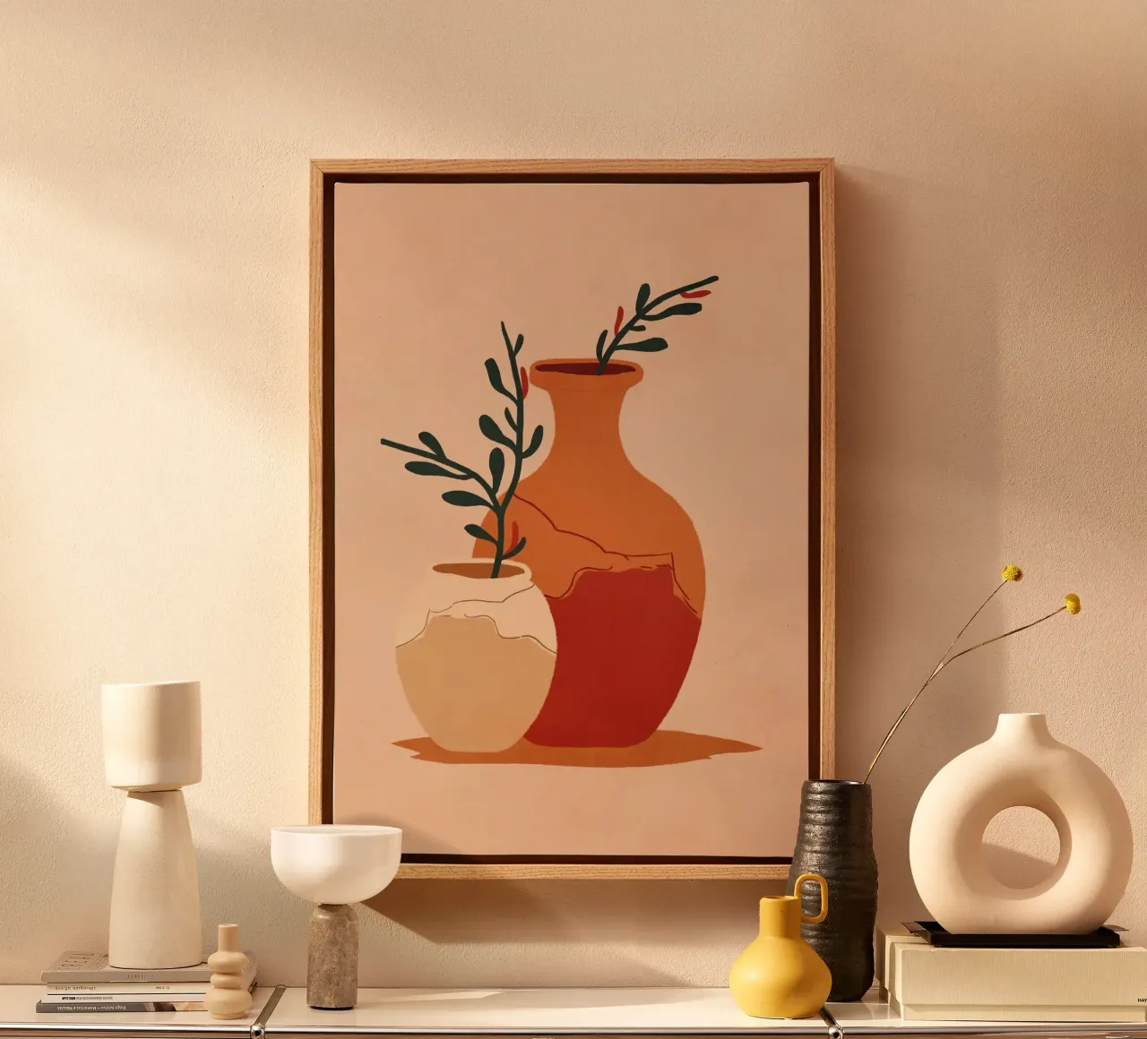 vasi tela con Cornice a cassetta da Abstract Botanical Art