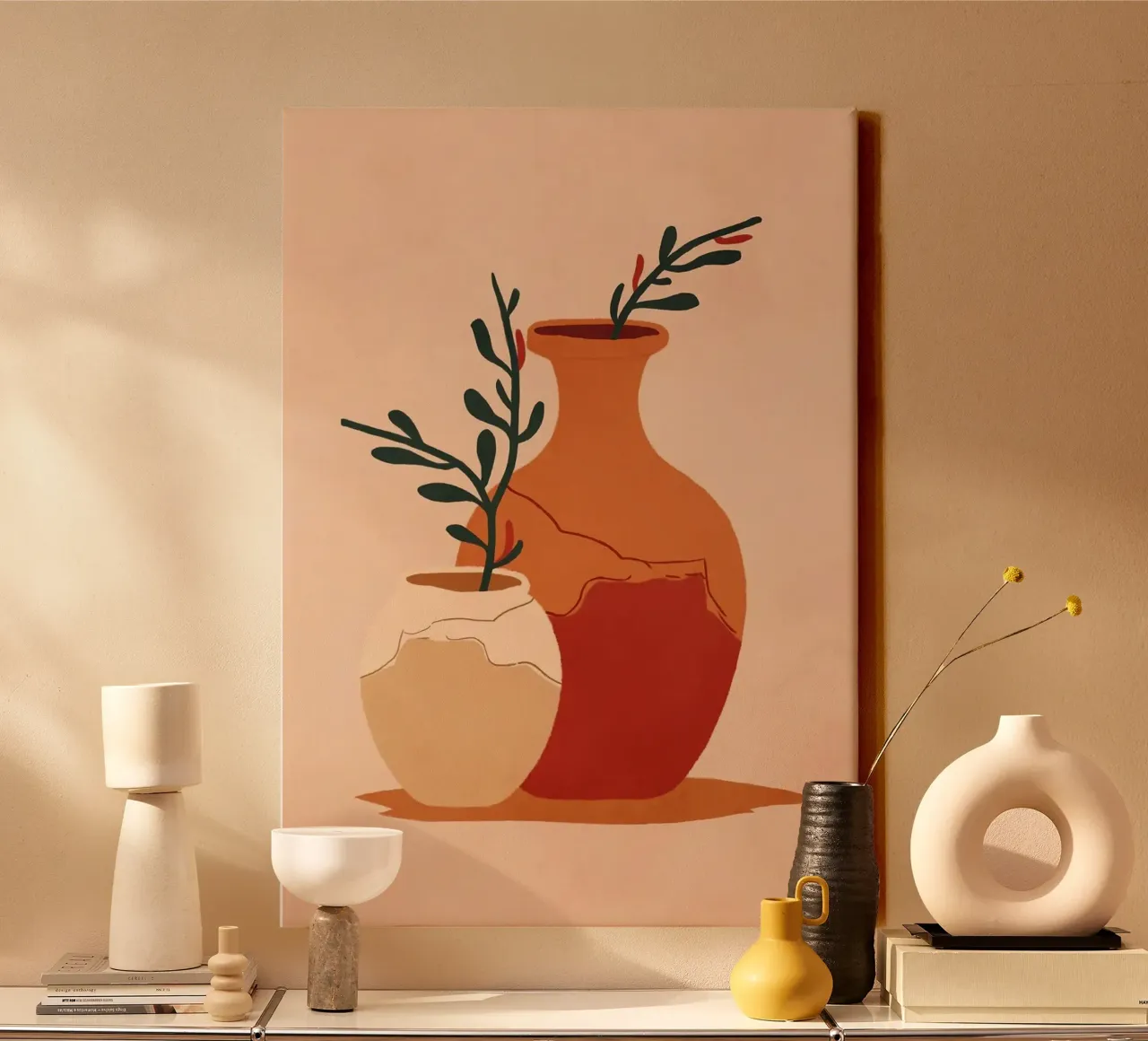 vasi tela con Cornice a cassetta da Abstract Botanical Art