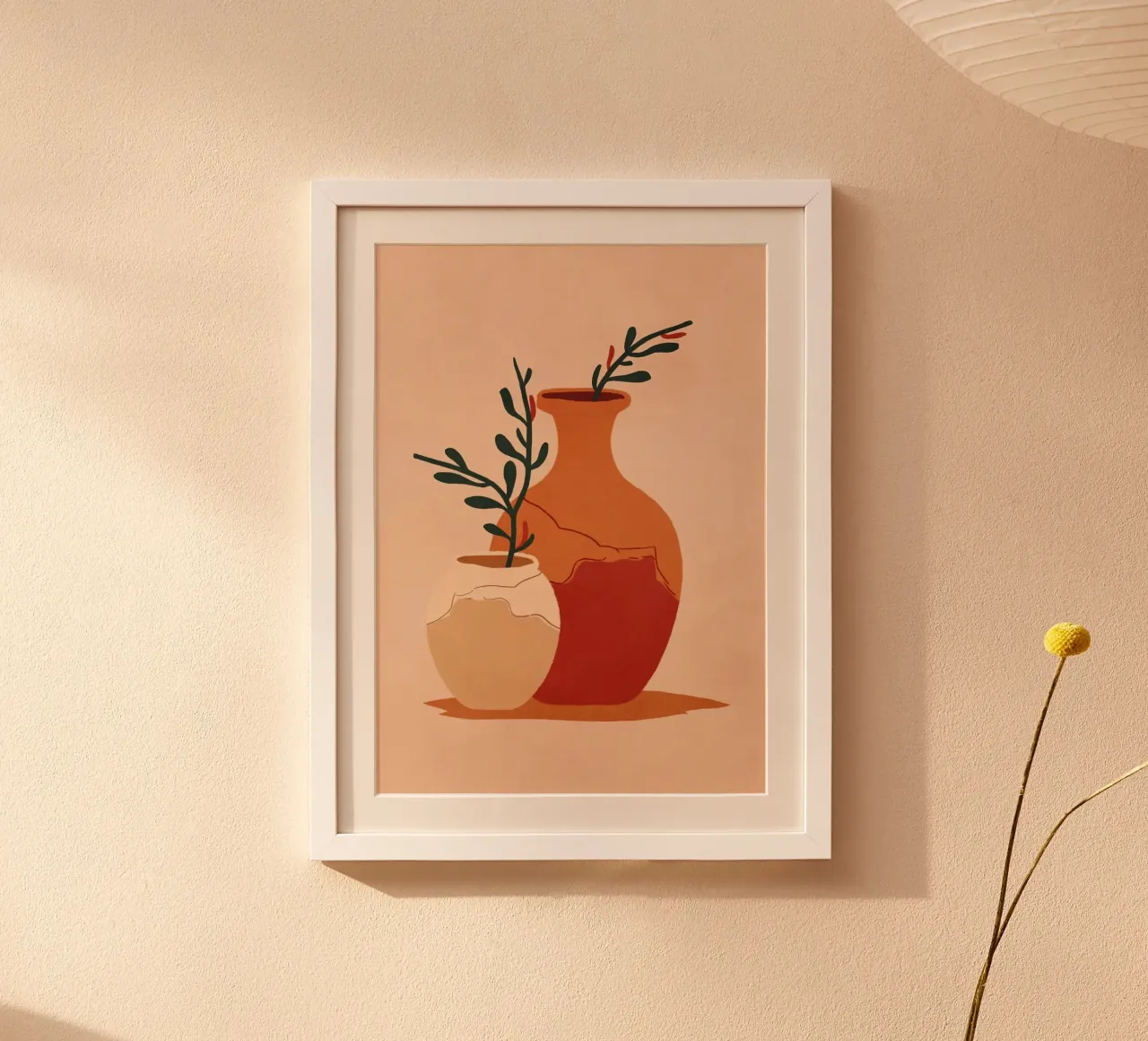 vasi poster con telaio in legno da Abstract Botanical Art