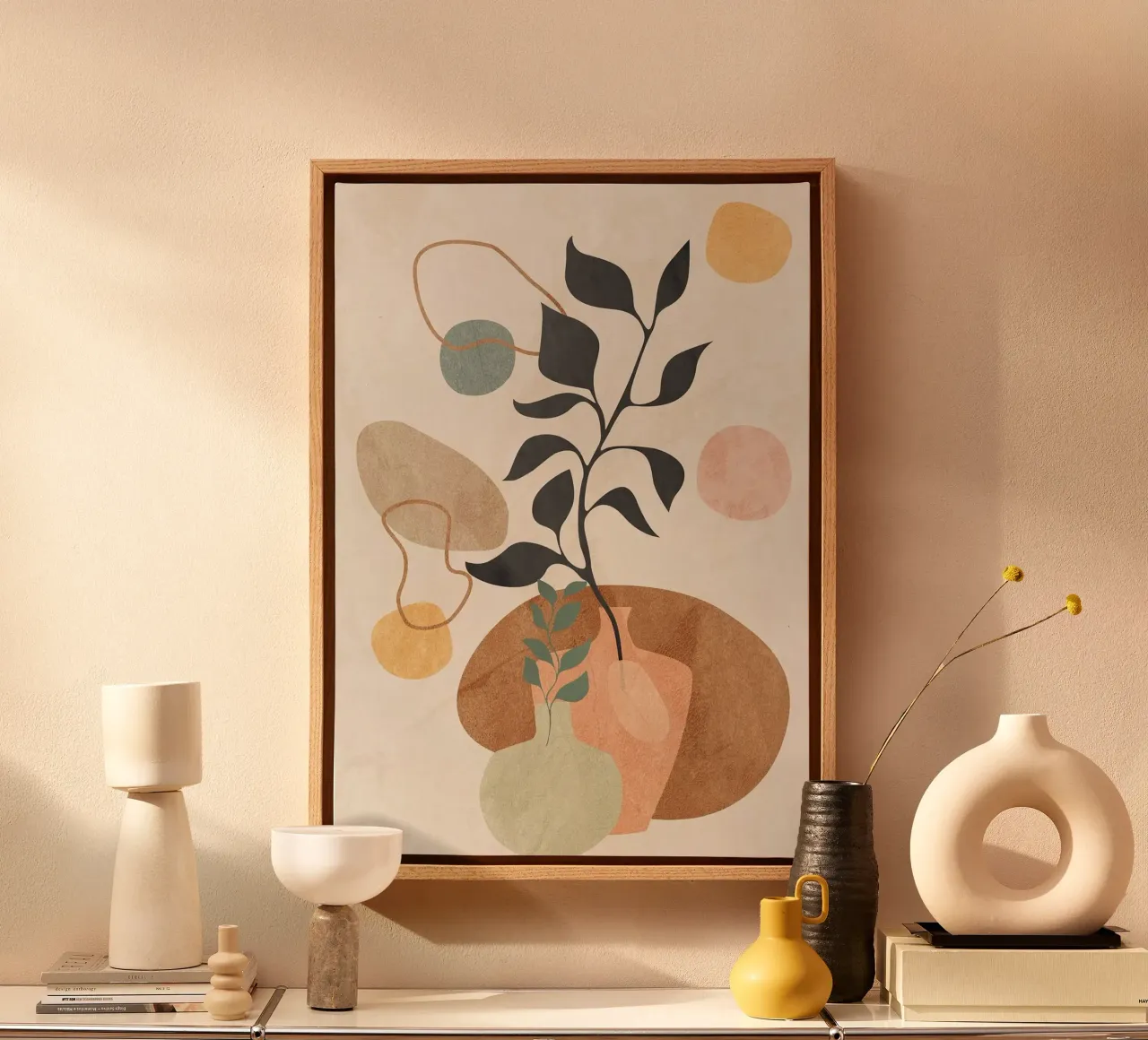 vaso tela con Cornice a cassetta da Abstract Botanical Art