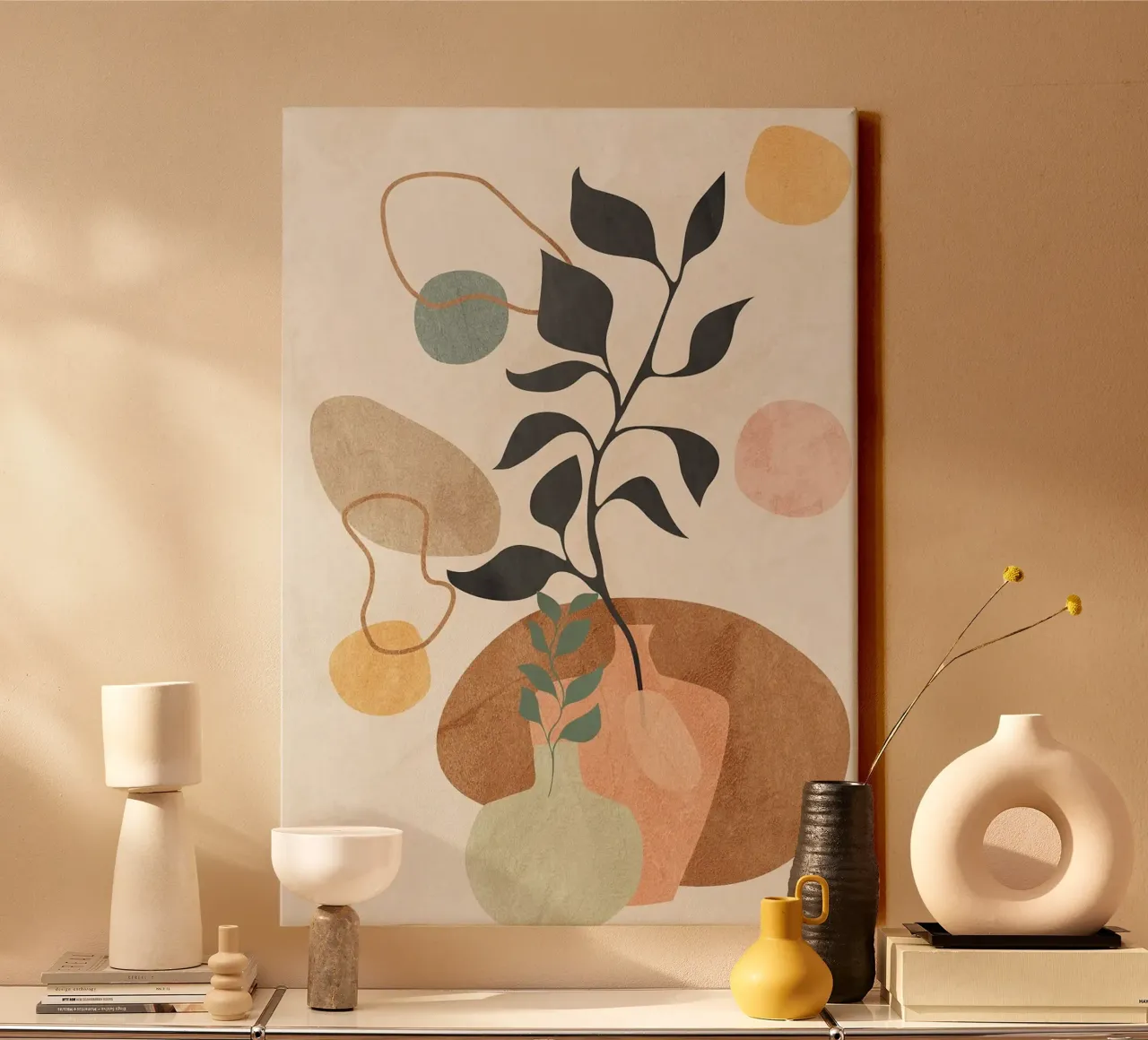 vaso tela con Cornice a cassetta da Abstract Botanical Art