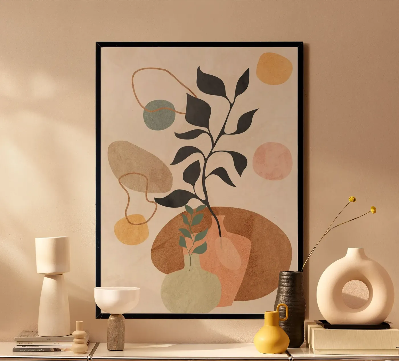 vaas poster van Abstract Botanical Art