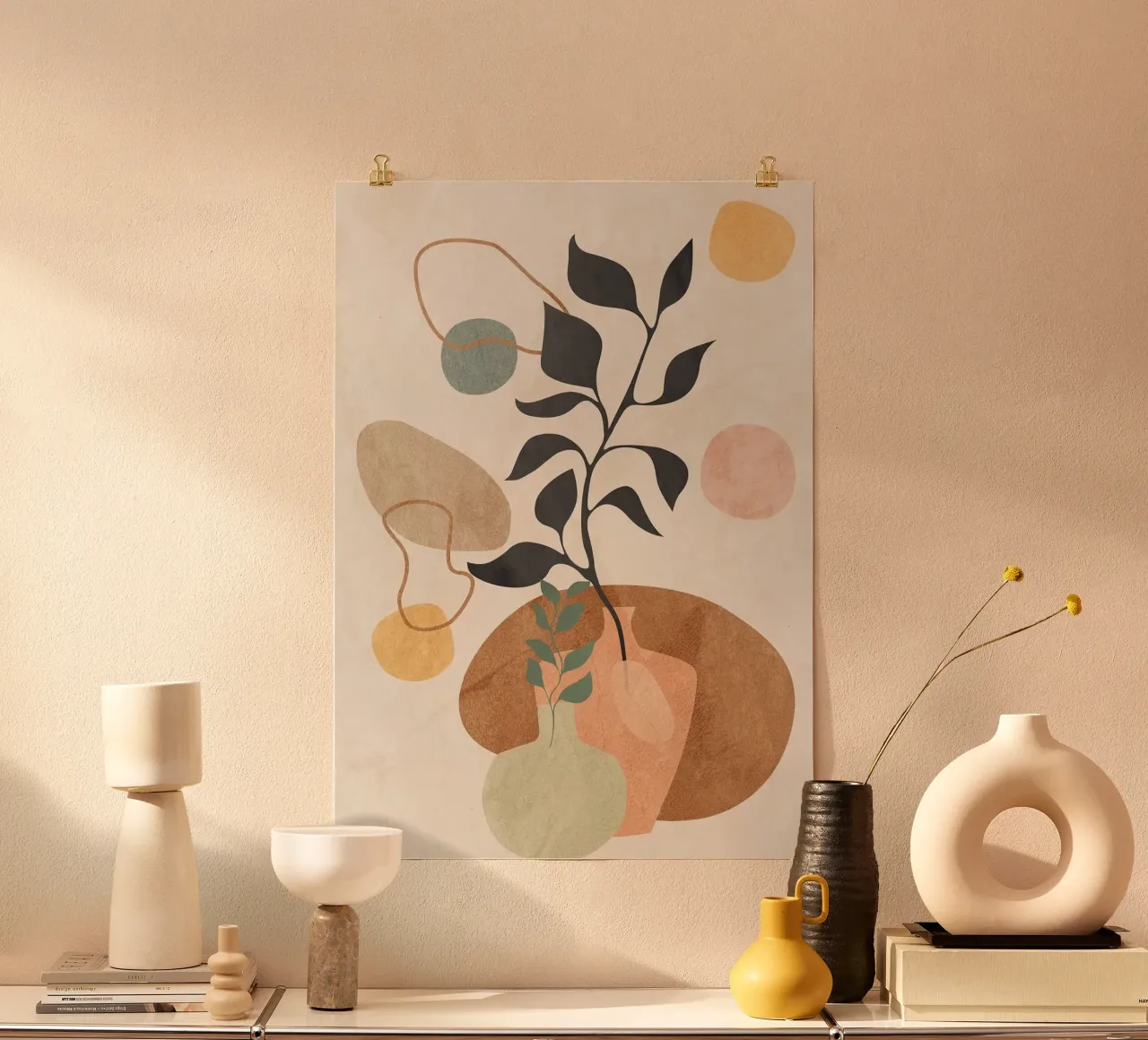 vaso poster con telaio in plastica da Abstract Botanical Art