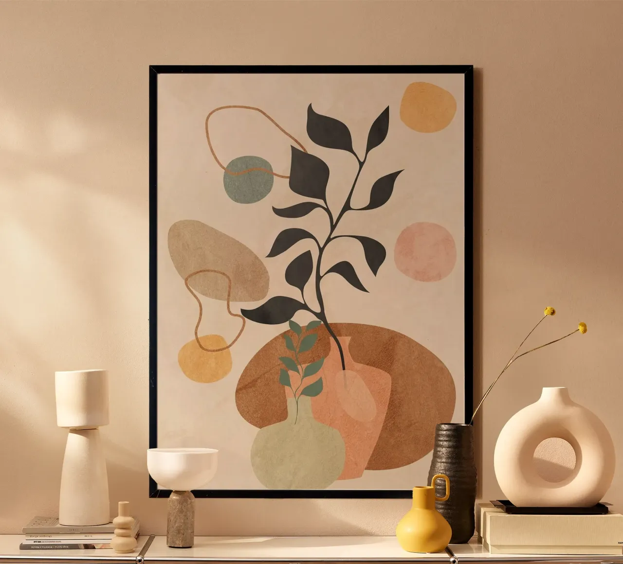 vaso poster con telaio in plastica da Abstract Botanical Art