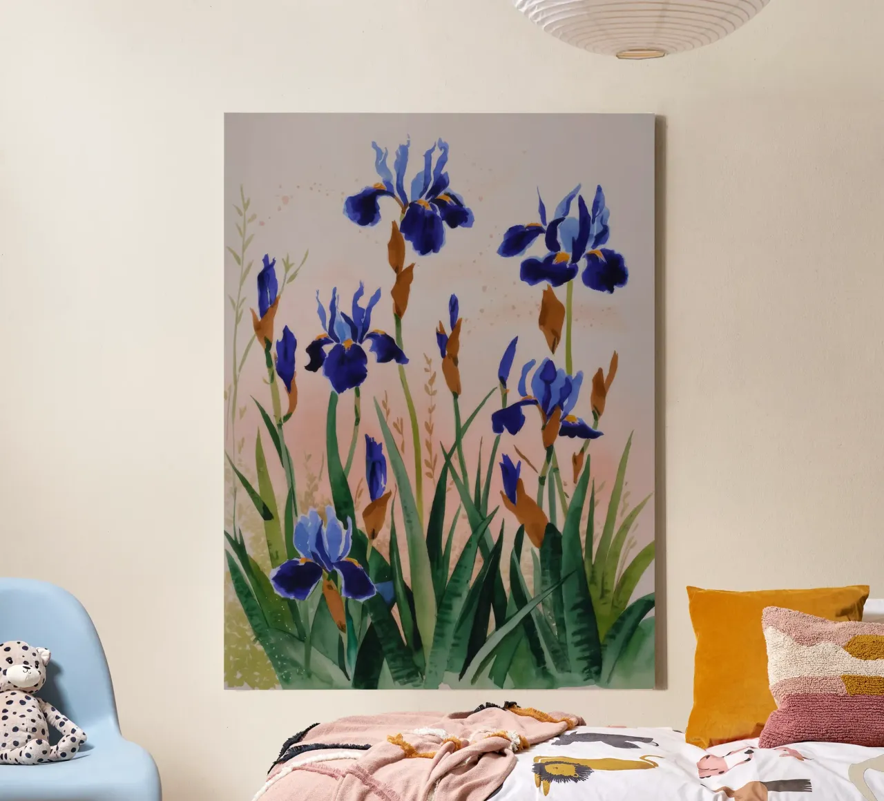 Elegant Iris Blooms canvas by Verve Pigments