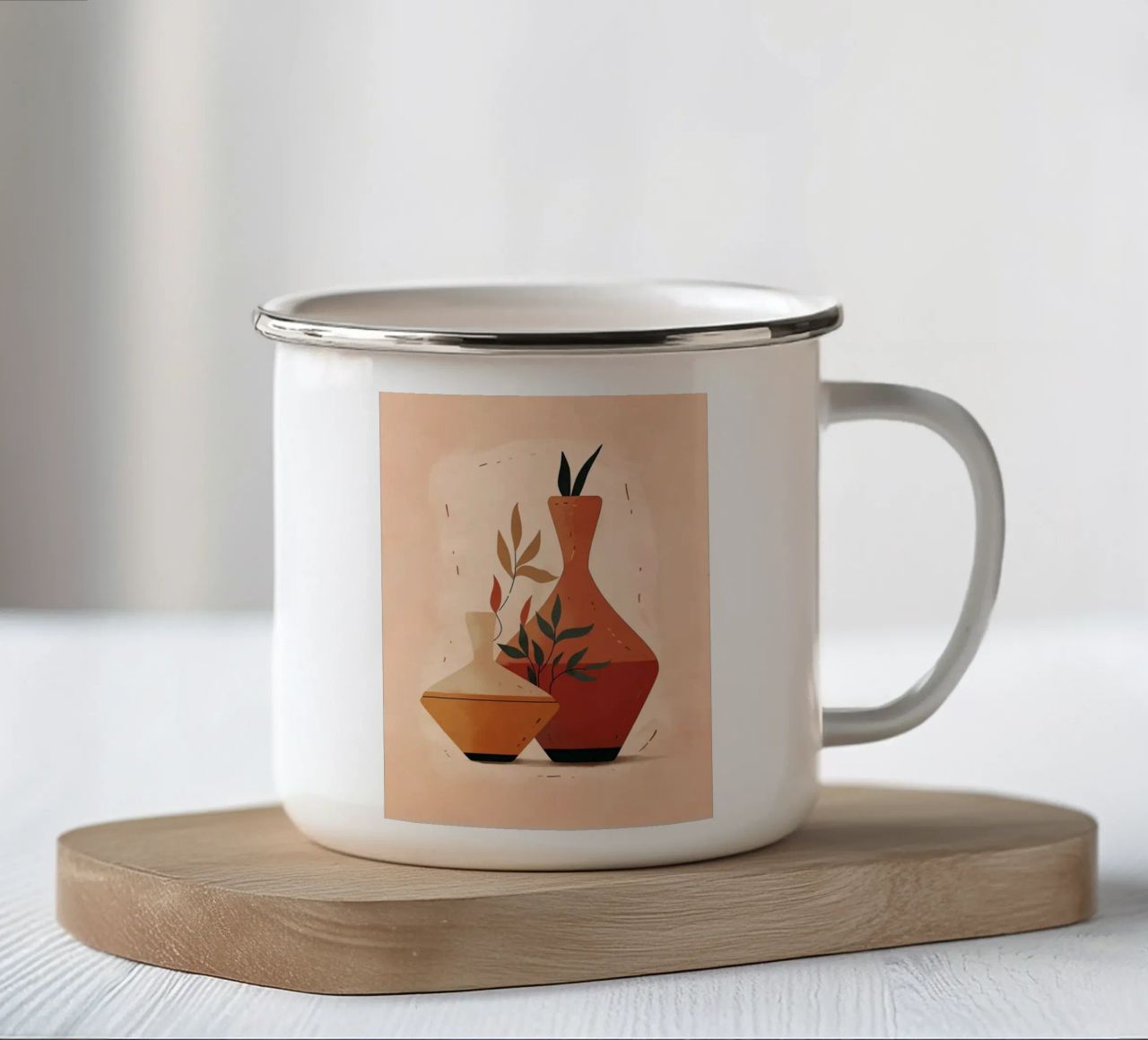 vaso tazza in smalto da Abstract Botanical Art