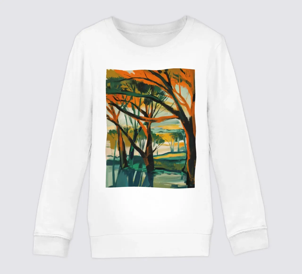 Autumn Forest Harmony kids sweatshirt by Verve Pigments
