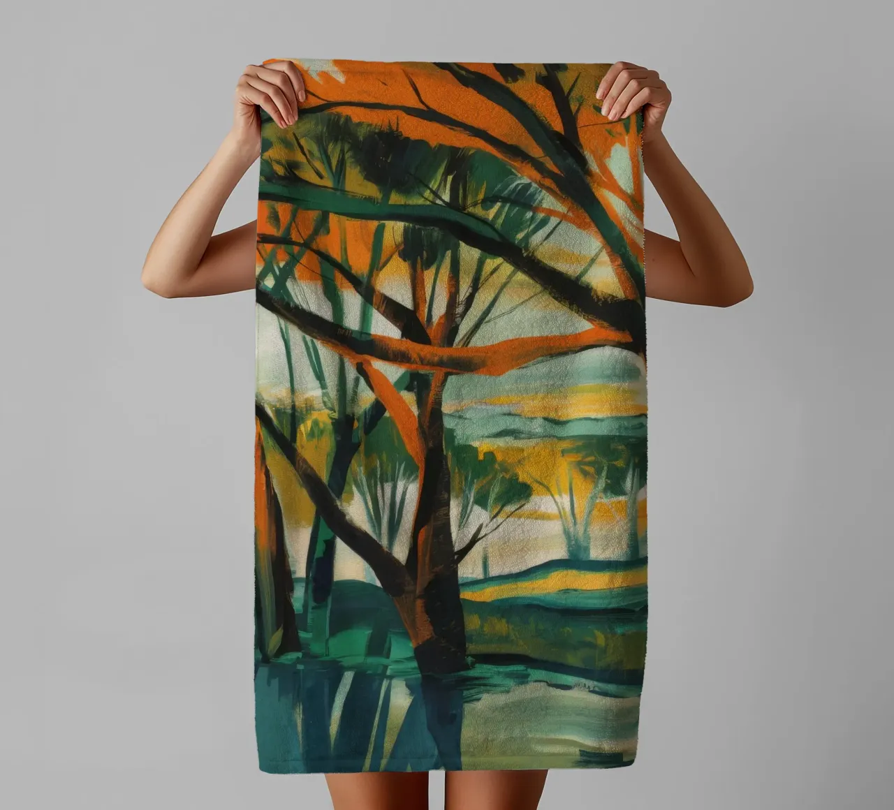 Harmonie de la forêt d'automne serviette de bain de Verve Pigments