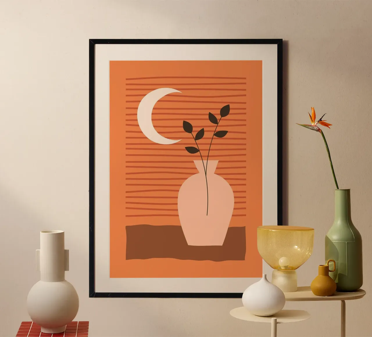 vaso poster con telaio in plastica da Abstract Botanical Art