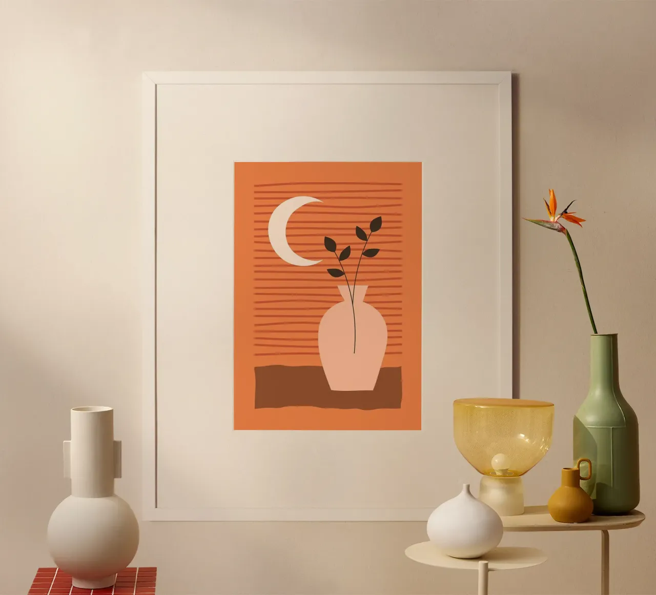 vaso poster con telaio in plastica da Abstract Botanical Art