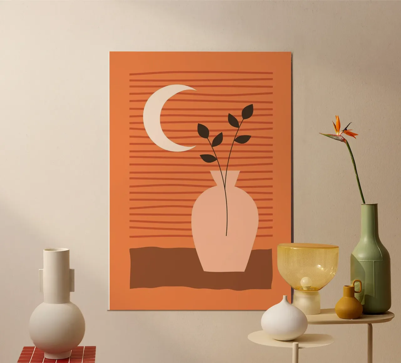vaso poster con telaio in plastica da Abstract Botanical Art