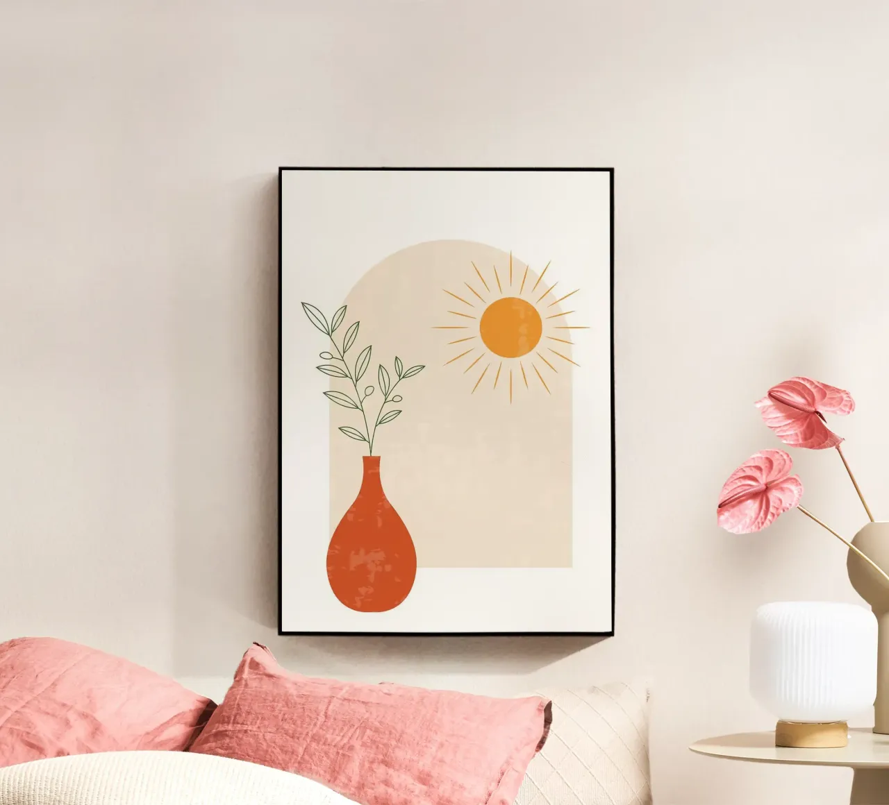 vase acrylic glass by Abstract Botanical Art