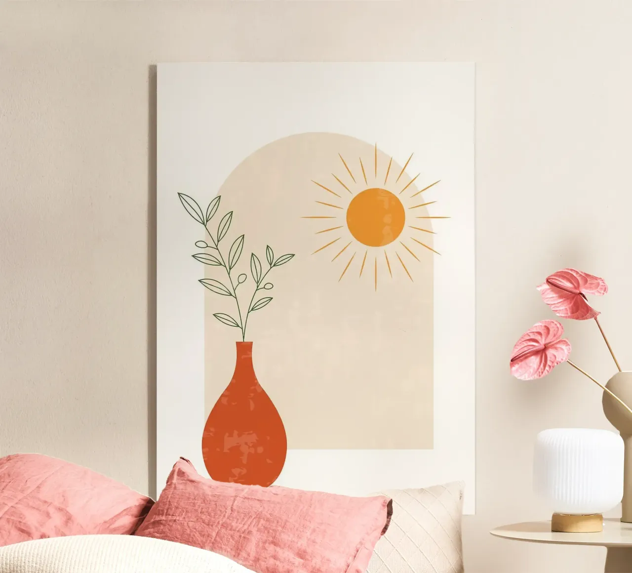 vase acrylic glass by Abstract Botanical Art