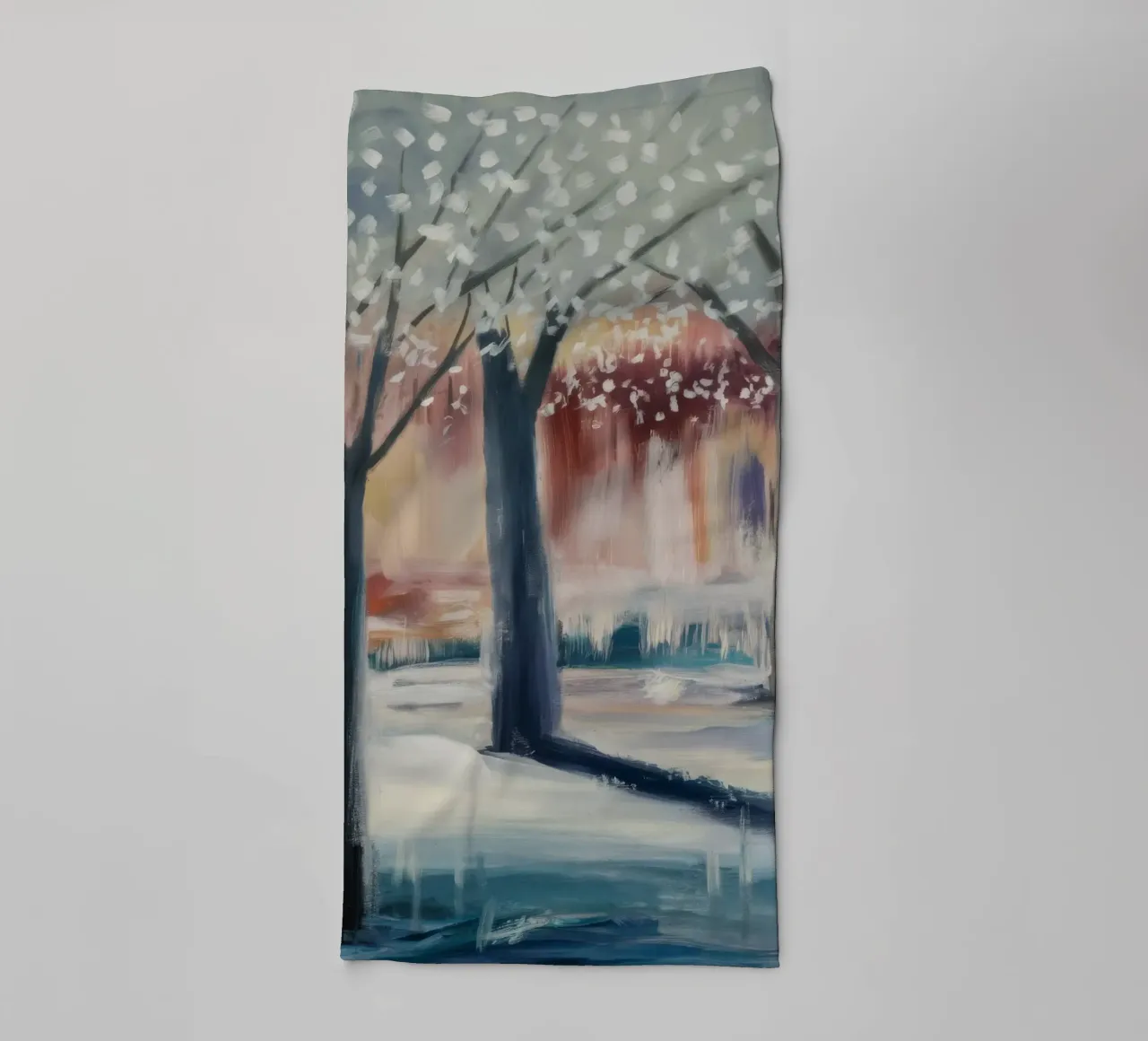 Snowy Orchard Tranquility towel by Verve Pigments