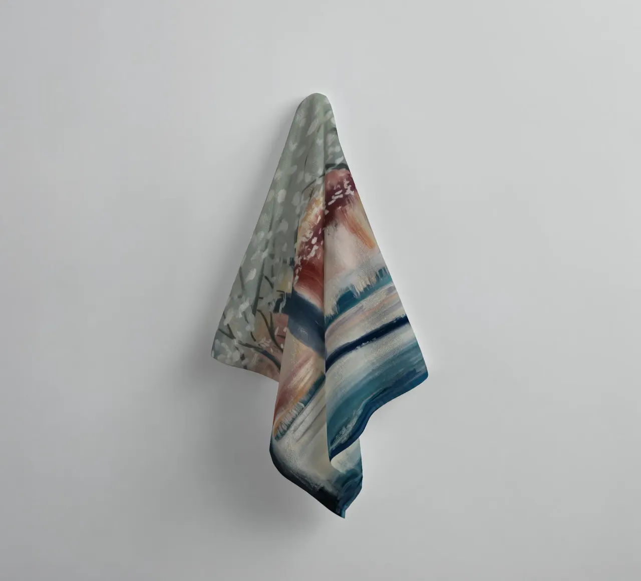 Snowy Orchard Tranquility towel by Verve Pigments