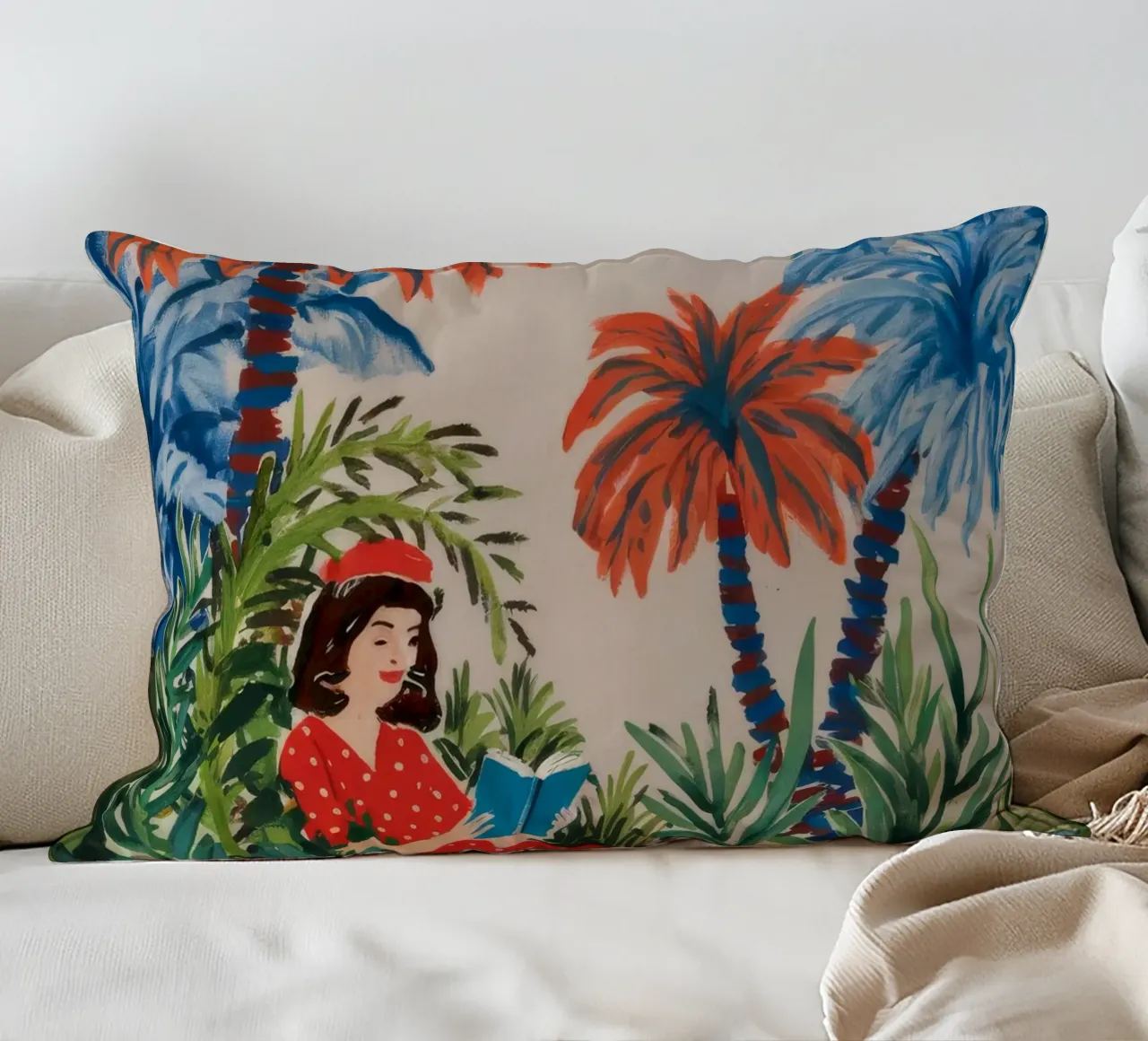 Fuga tropicale ad occhi aperti cuscino da Verve Pigments