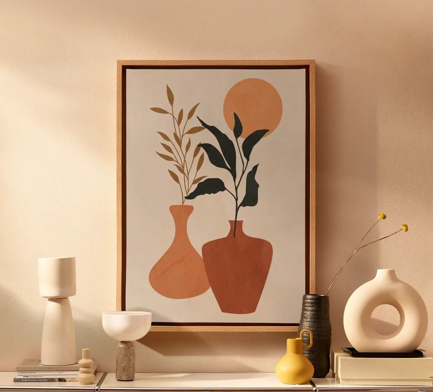 vaas canvas van Abstract Botanical Art