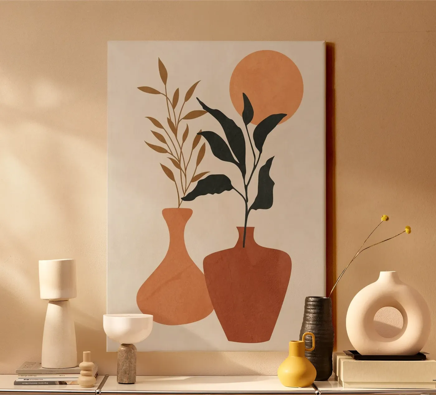 vaas canvas van Abstract Botanical Art