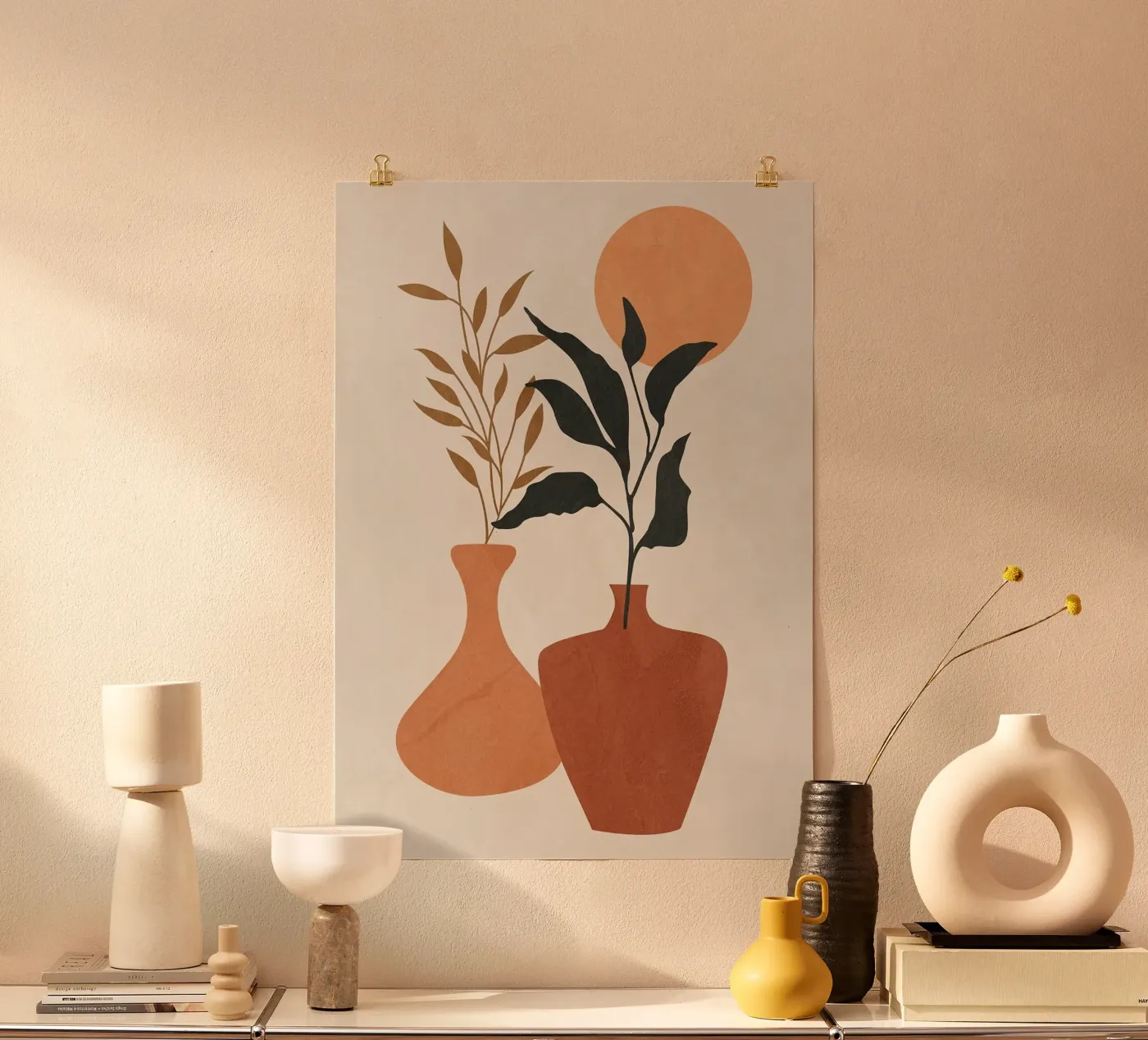vaas poster van Abstract Botanical Art