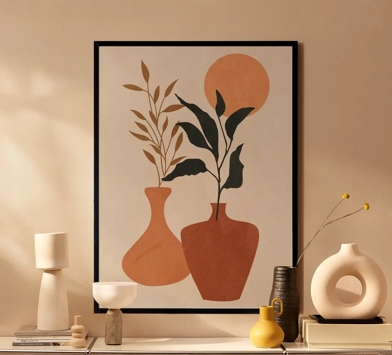vaso poster con telaio in alluminio da Abstract Botanical Art