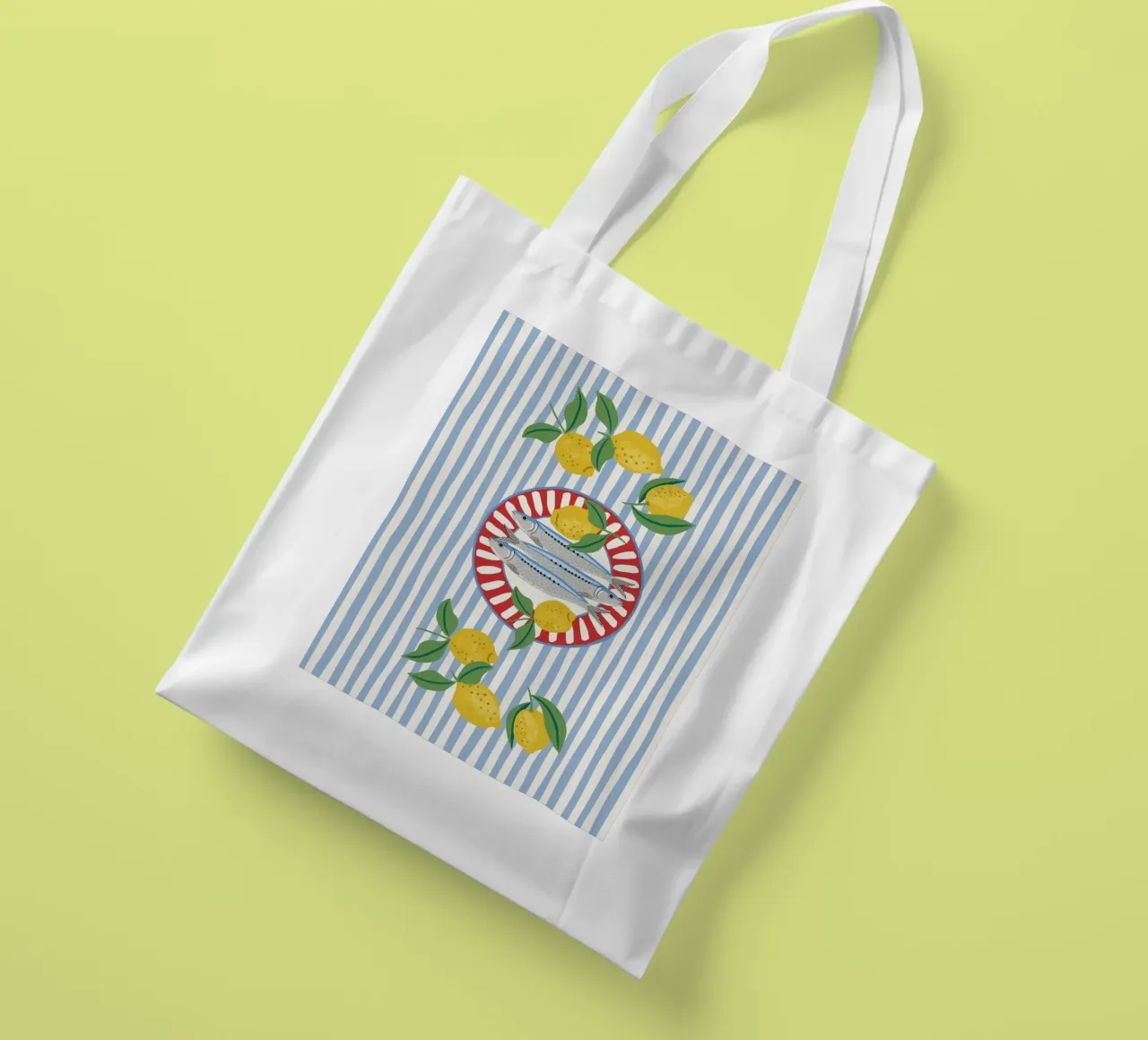 Sardines & Lemons – Mediterranean vibes borsa in juta da Vivdesign