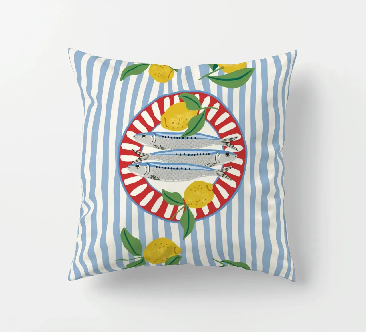 Sardines & Lemons – Mediterranean vibes cuscino da Vivdesign
