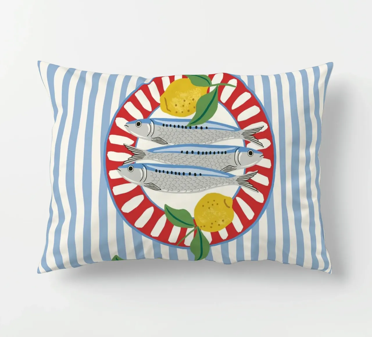 Sardines & Lemons – Mediterranean vibes cuscino da Vivdesign
