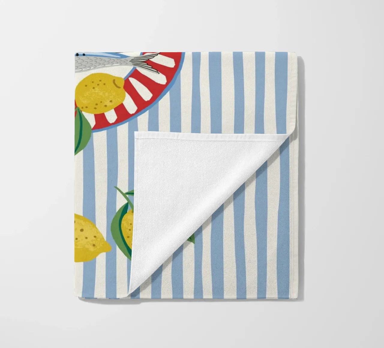 Sardines & Lemons – Mediterranean vibes toalla de playa de Vivdesign