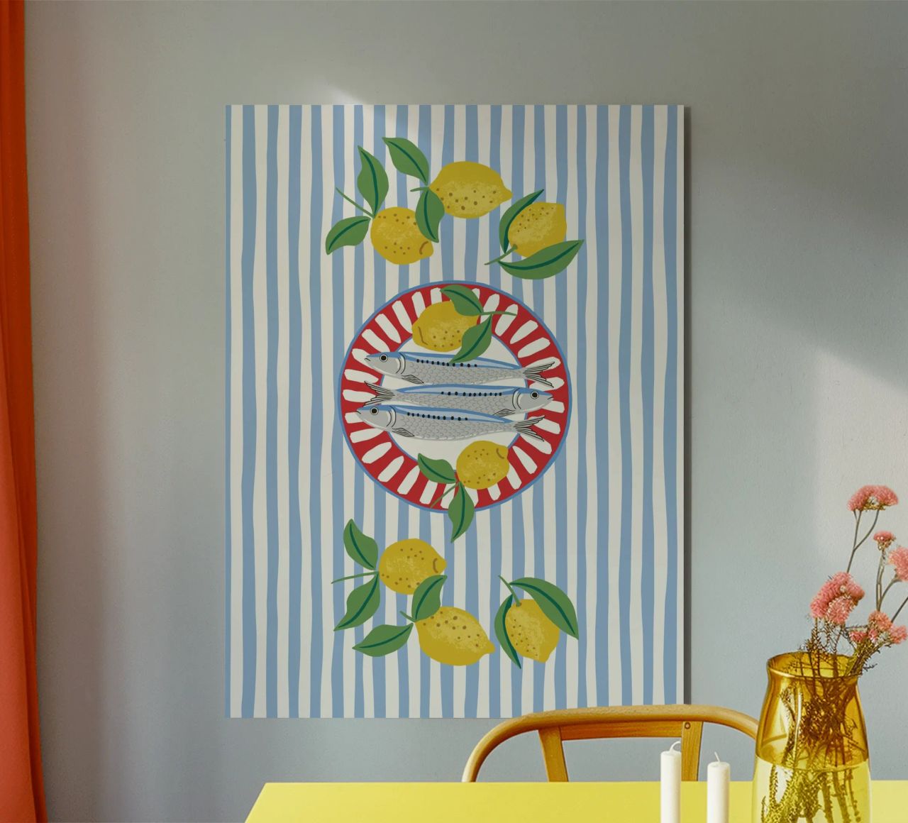 Sardines & Lemons – Mediterranean vibes alluminio dibond da Vivdesign