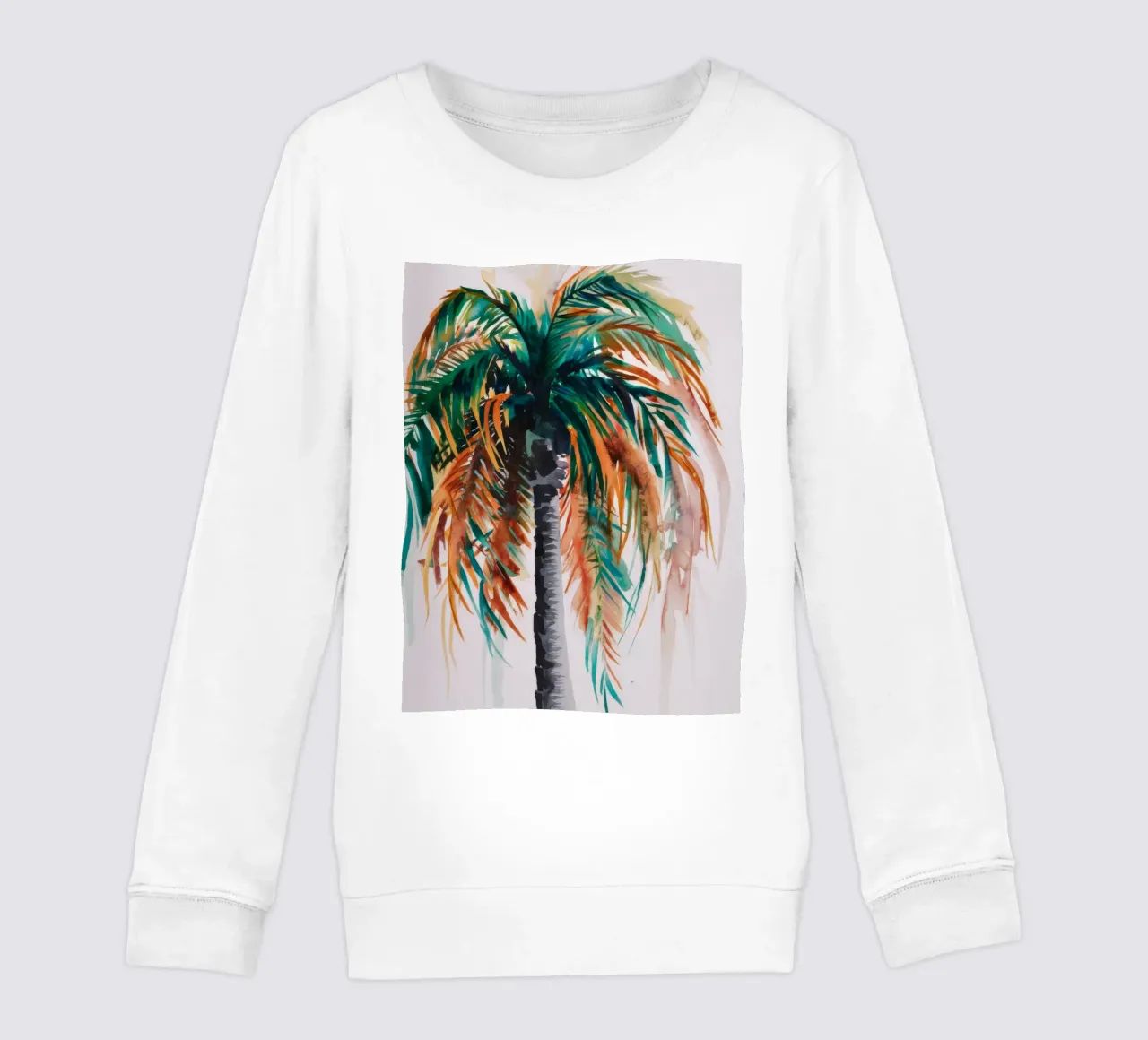 Vivid Palm Majesty kids sweatshirt by Verve Pigments
