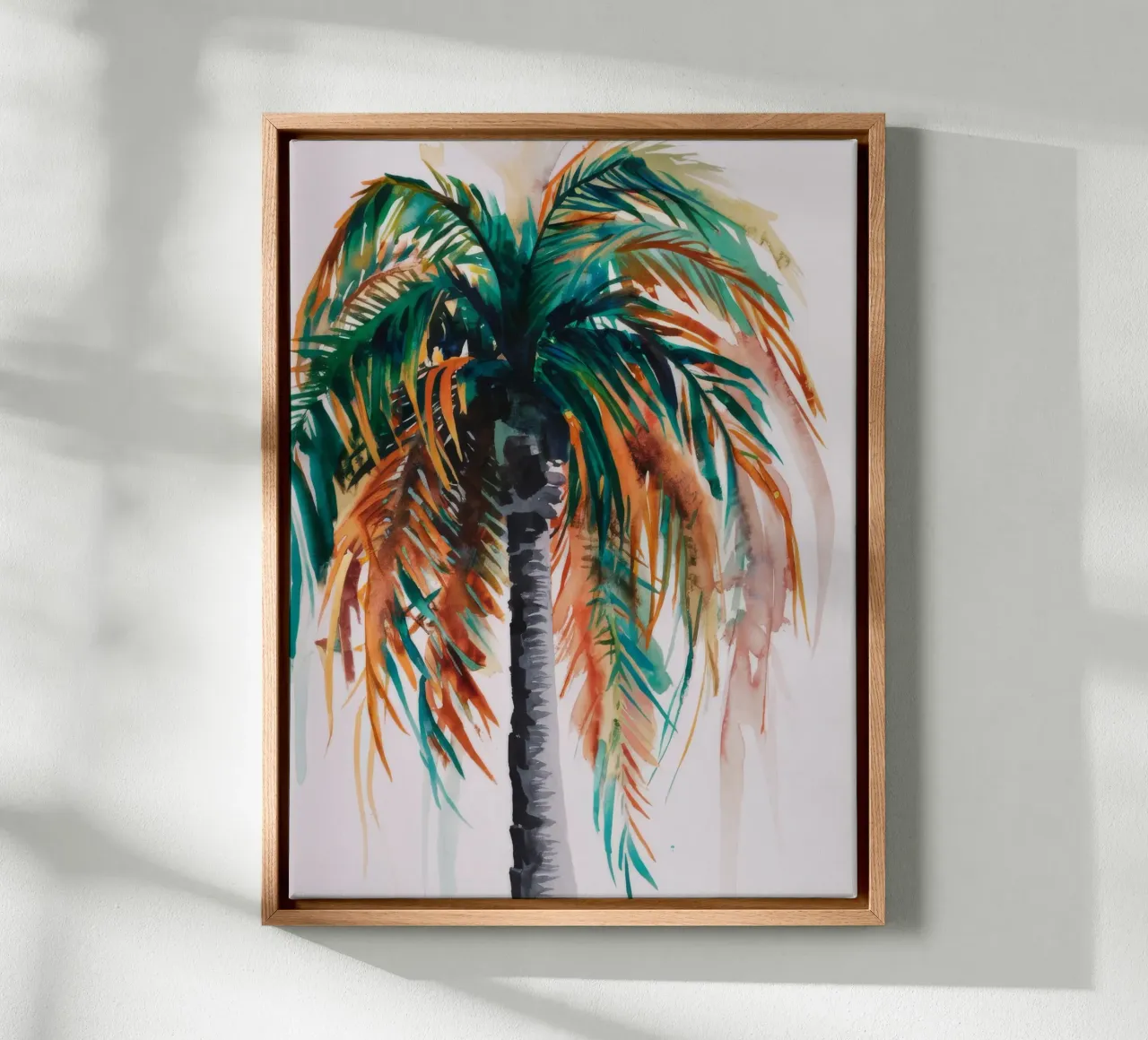 Levendige Palm Majesteit canvas met Baklijst van Verve Pigments