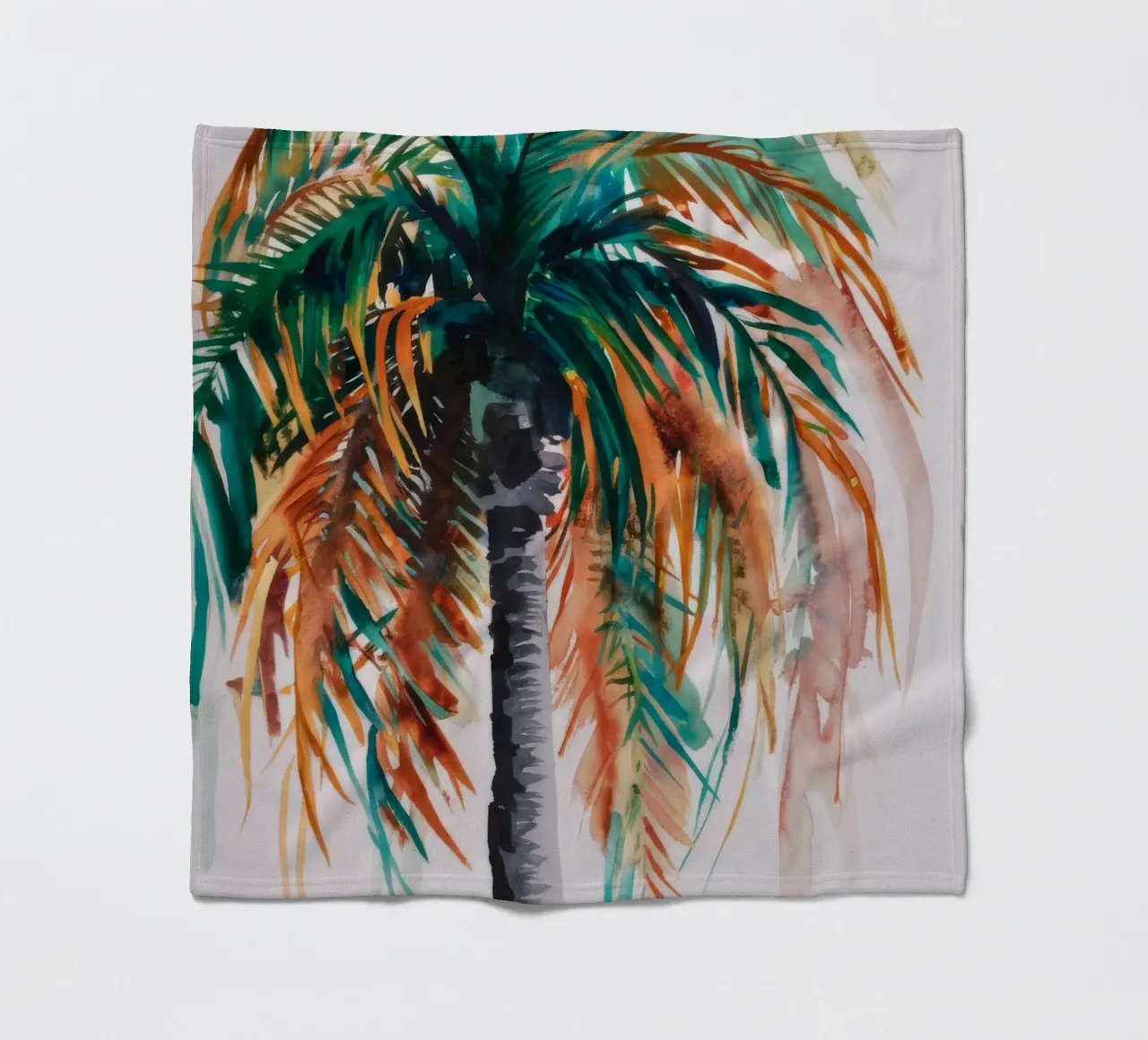 Vivid Palm Majesty fleece blanket by Verve Pigments