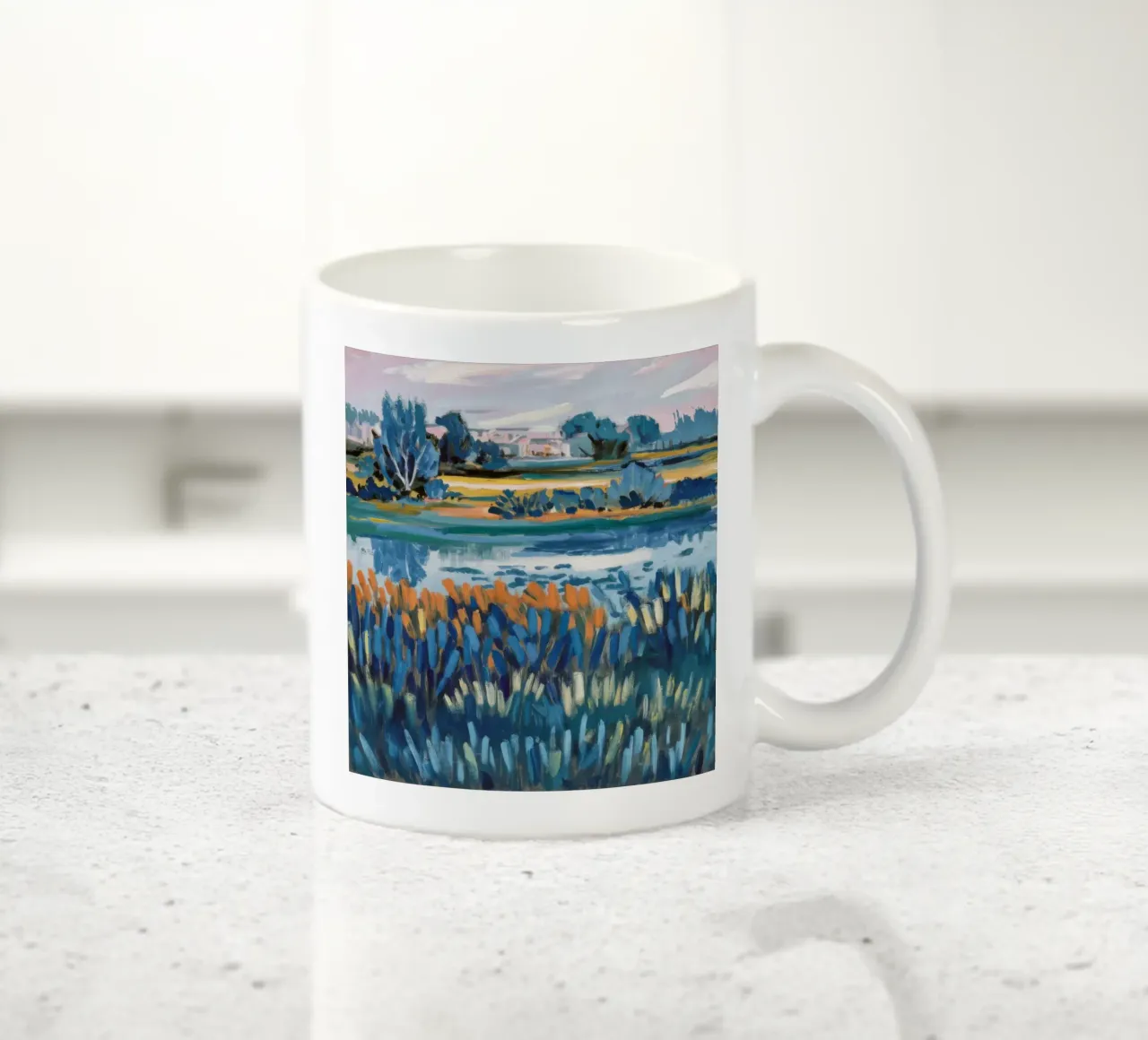 Serenità pastorale del fiume tazza in ceramica da Verve Pigments