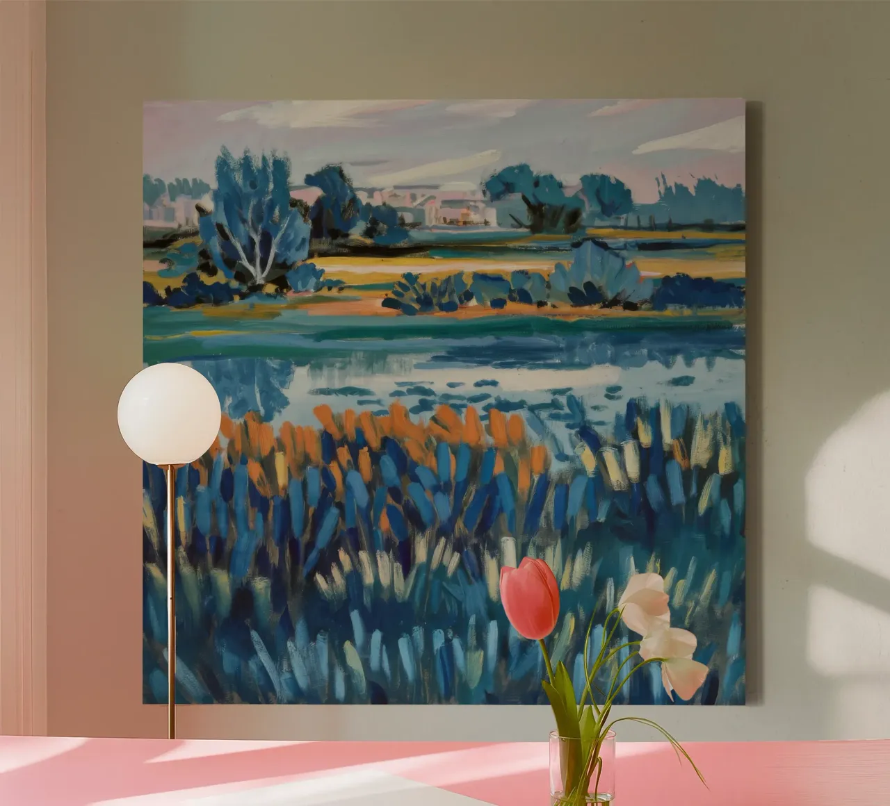 Pastoral River Serenity canvas by Verve Pigments
