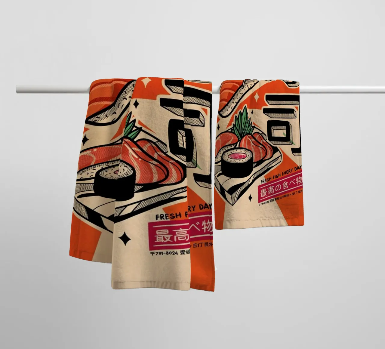 Sushi Every Day asciugamano da bagno da Rafa Gomes
