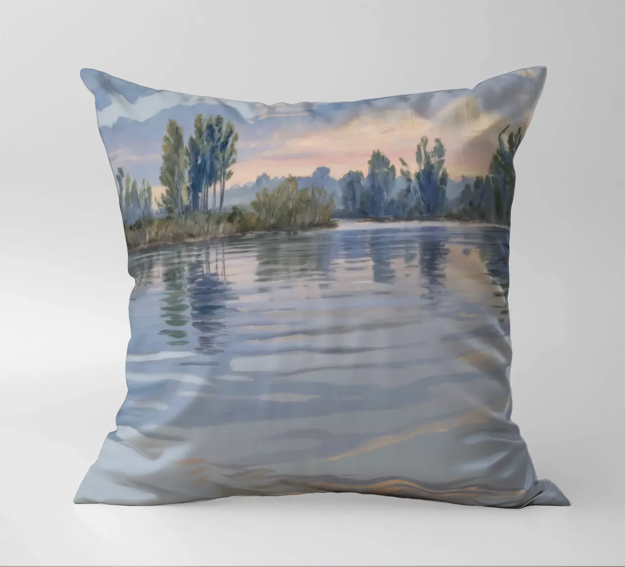 Fiume Crepuscolo Pace cuscino da Verve Pigments