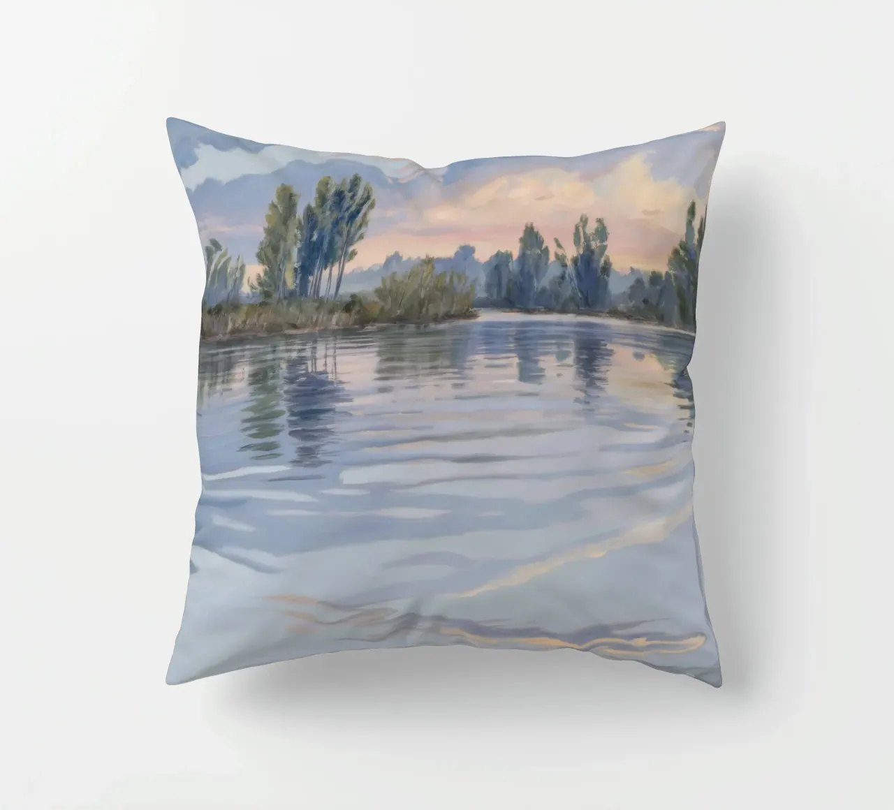 Fiume Crepuscolo Pace cuscino da Verve Pigments