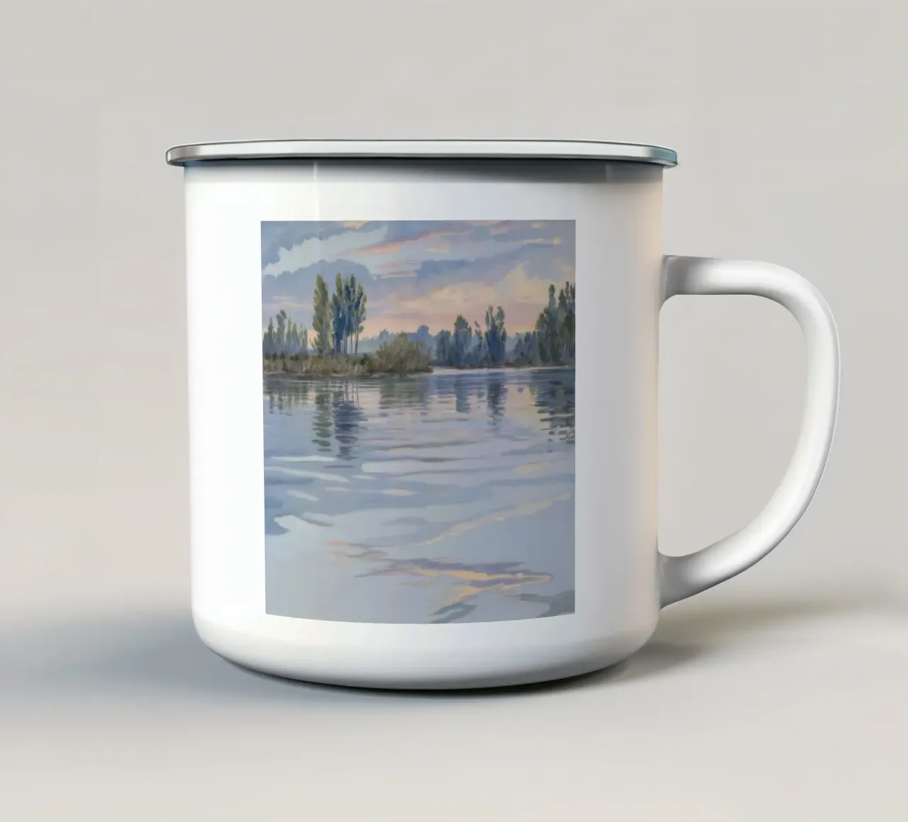 Fiume Crepuscolo Pace tazza in smalto da Verve Pigments