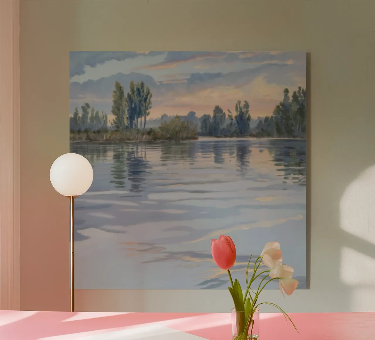 Fiume Crepuscolo Pace plexiglass da Verve Pigments