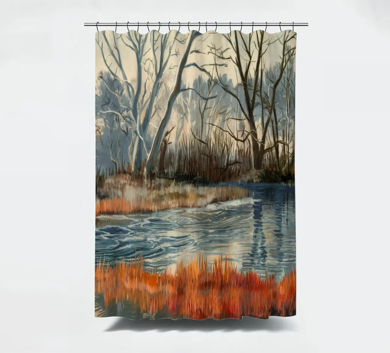 Winter Moeras Stilte douchegordijn van Verve Pigments