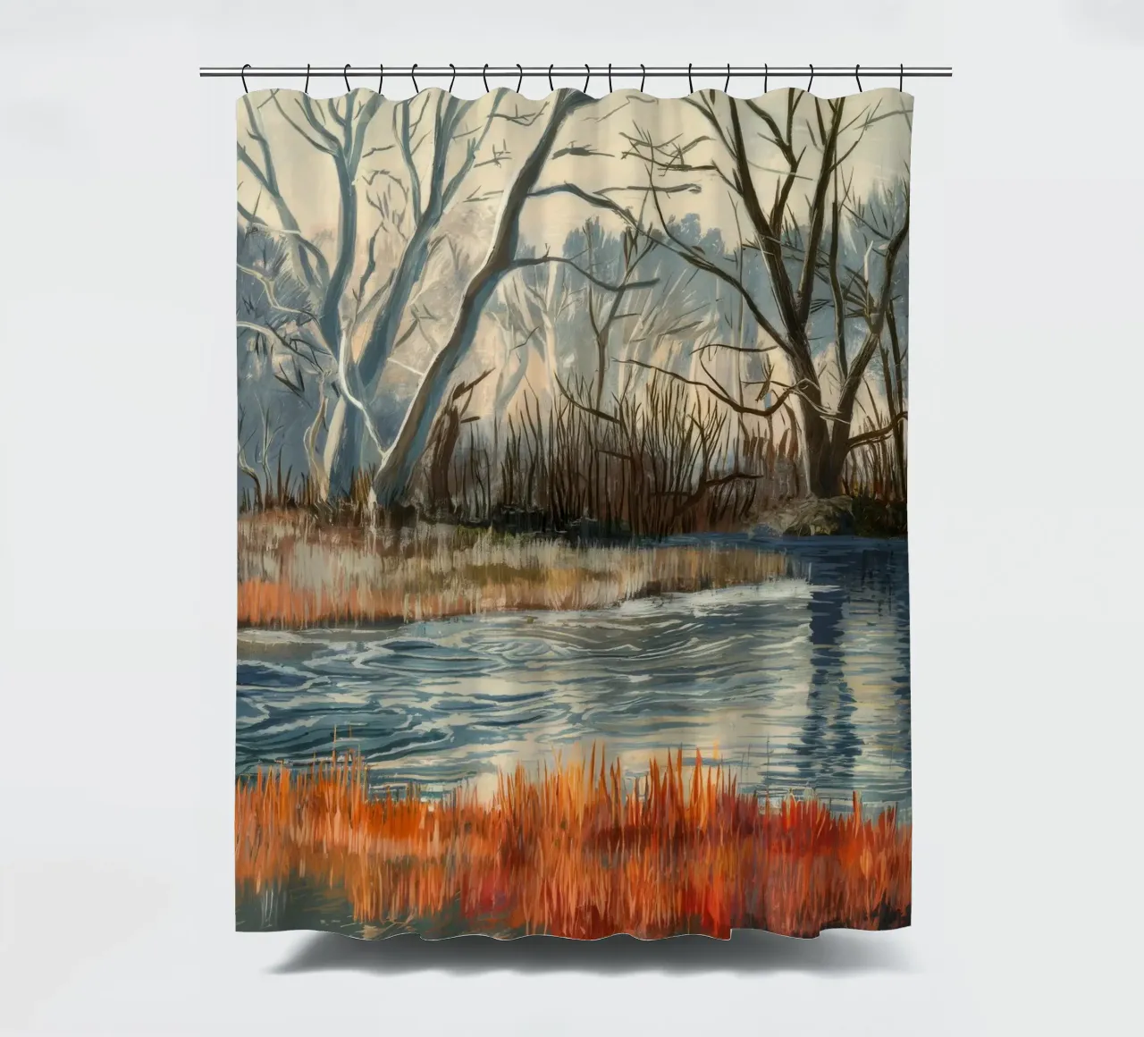 Winter Moeras Stilte douchegordijn van Verve Pigments