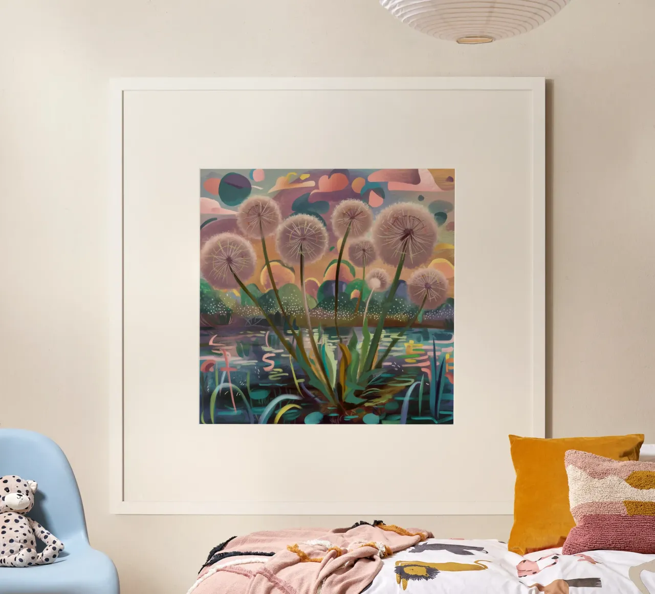 Caprichos fantásticos con dientes de león poster de Verve Pigments
