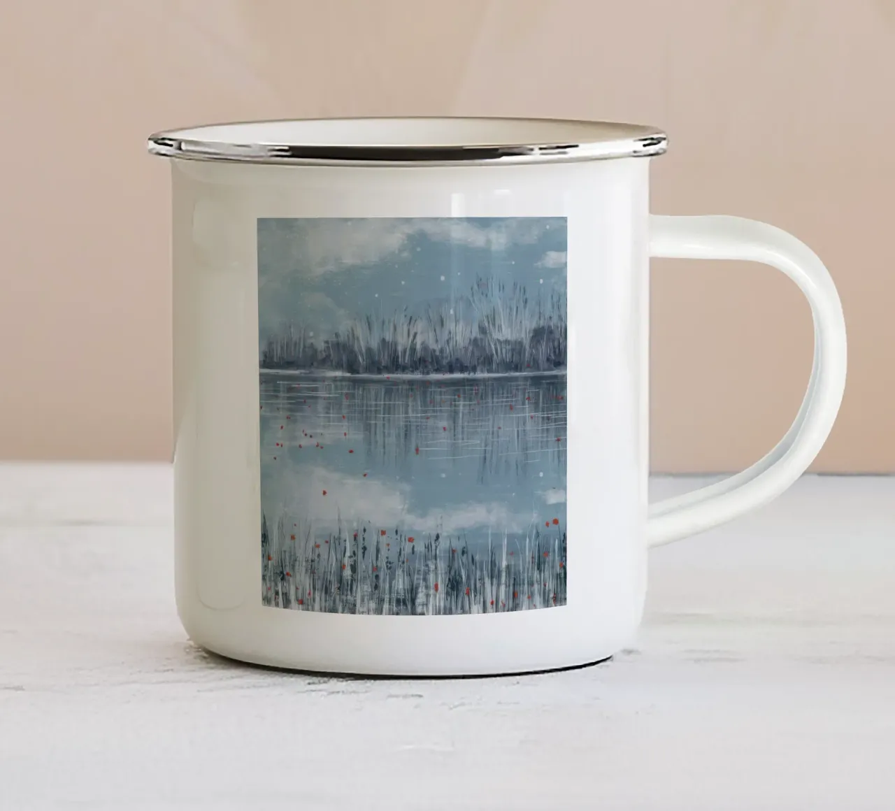 Serenità invernale eterea tazza in smalto da Verve Pigments