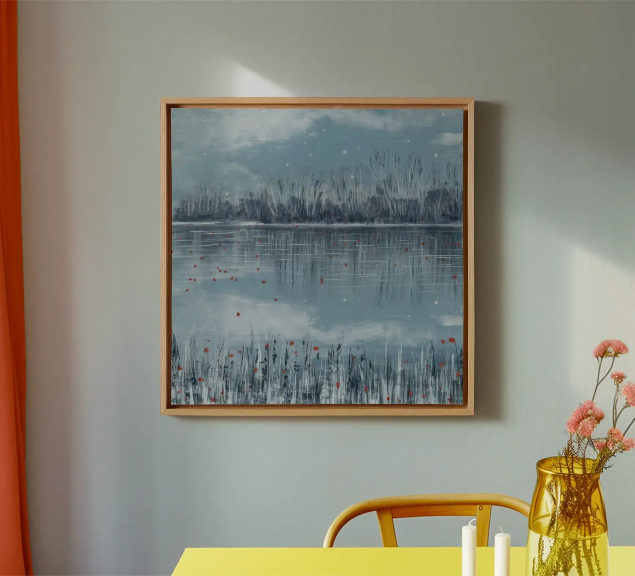 Etherische wintersereniteit canvas met Baklijst van Verve Pigments