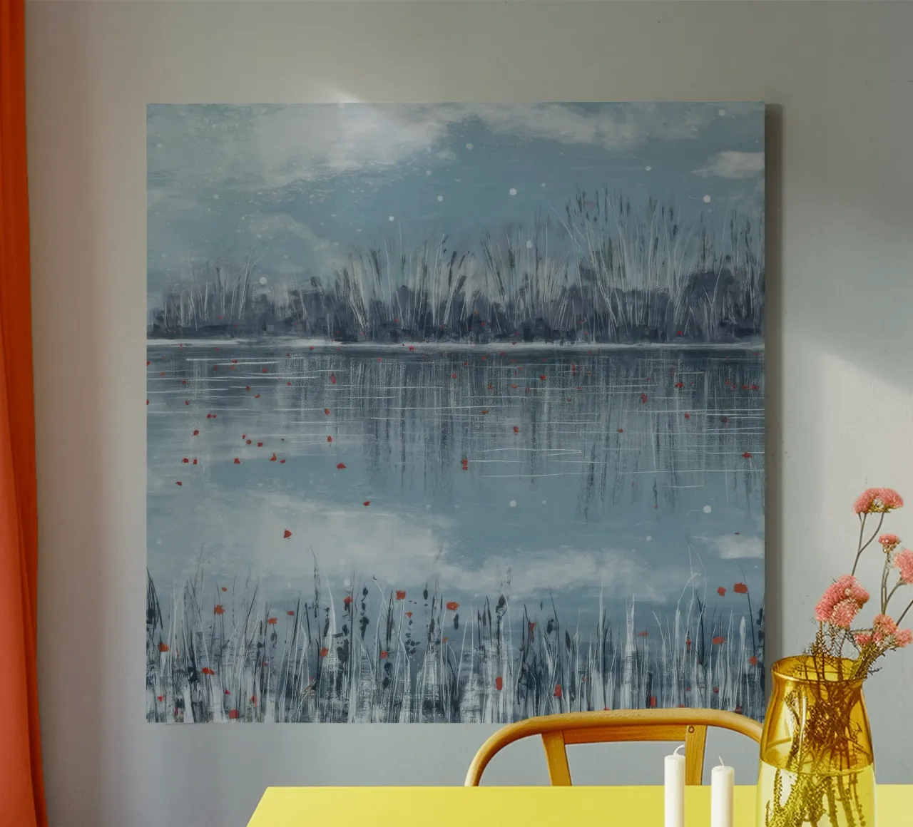 Etherische wintersereniteit canvas met Baklijst van Verve Pigments