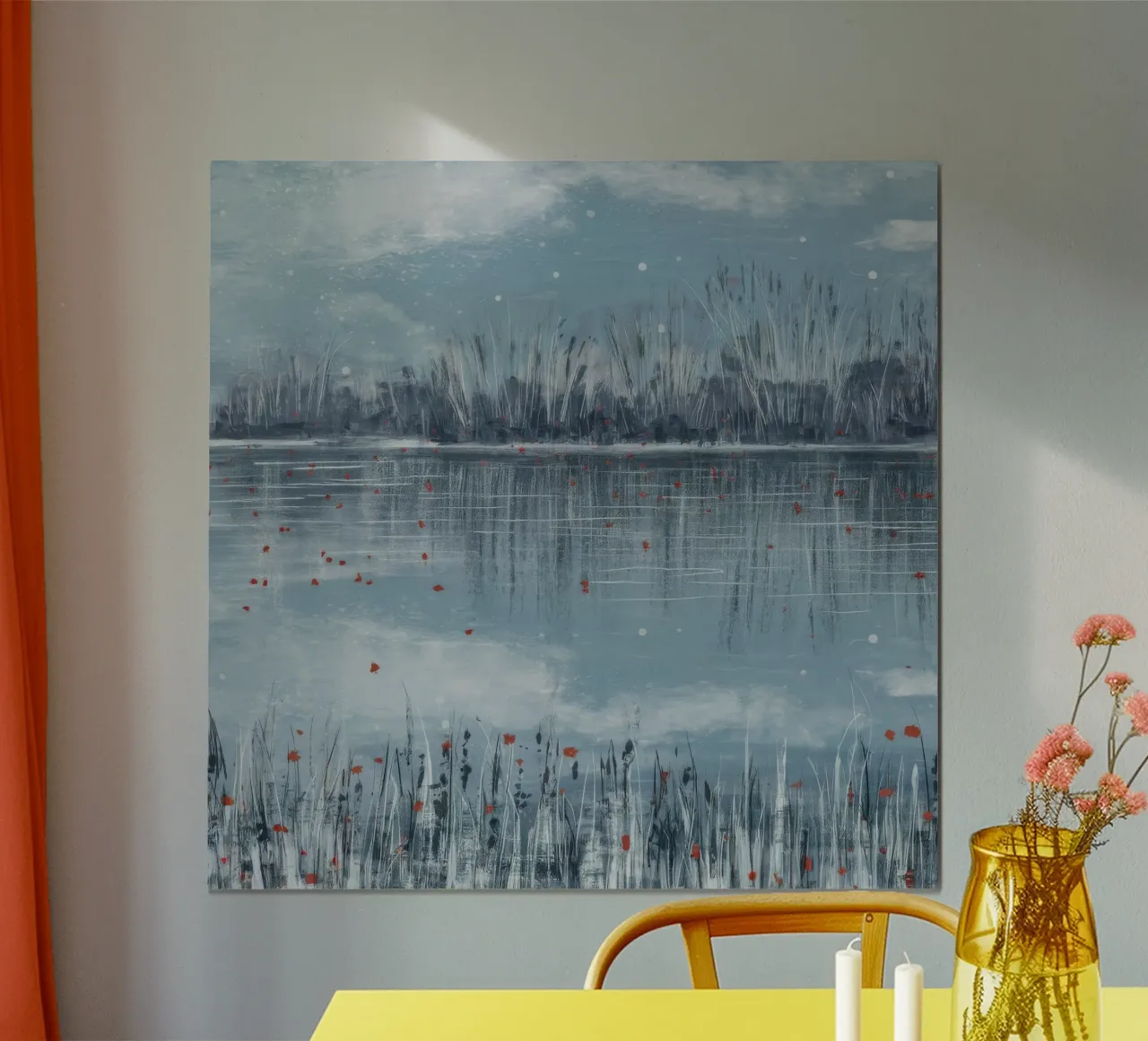Serenità invernale eterea poster con telaio in plastica da Verve Pigments