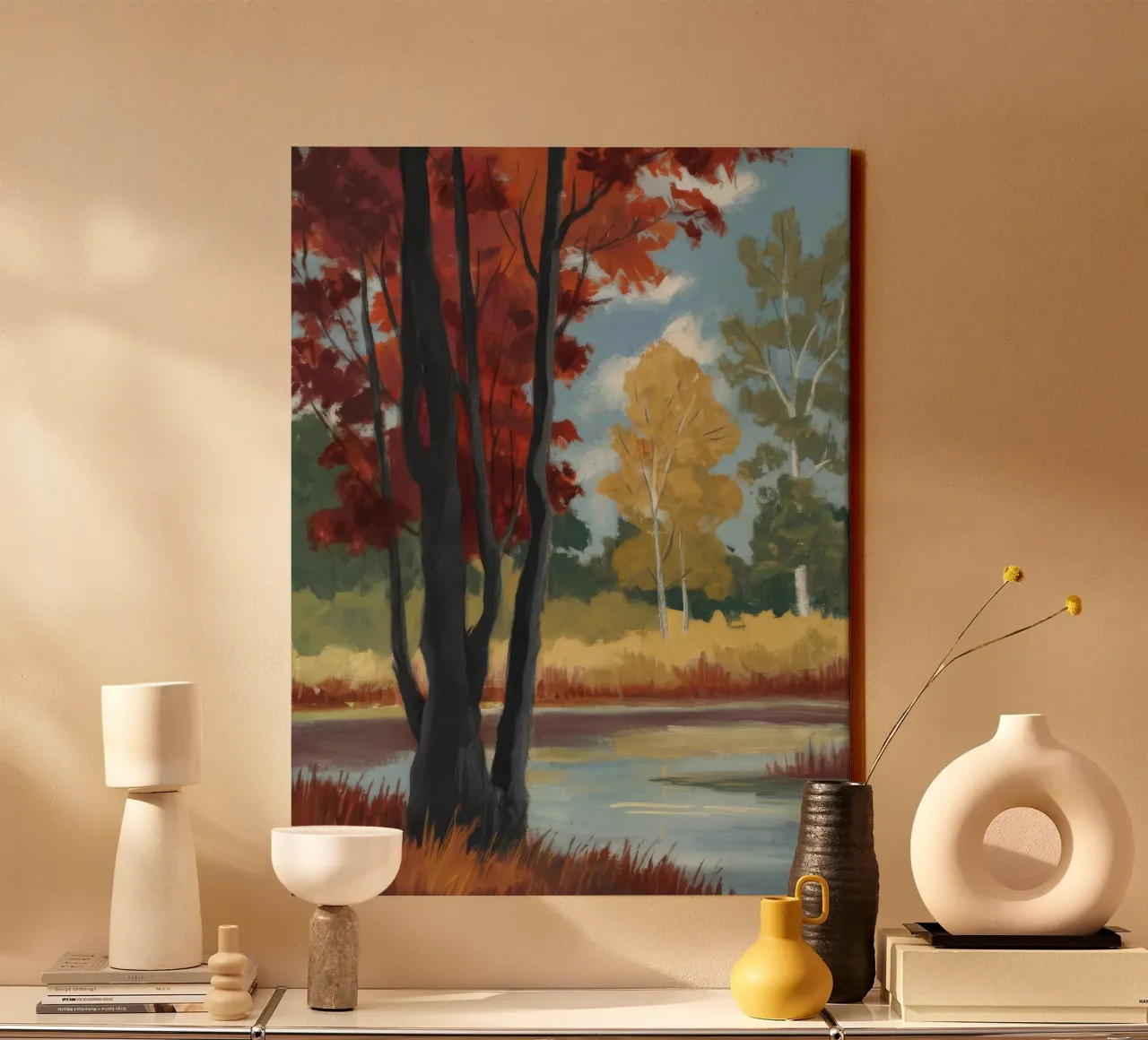 Herfstig bos en rust canvas van Verve Pigments