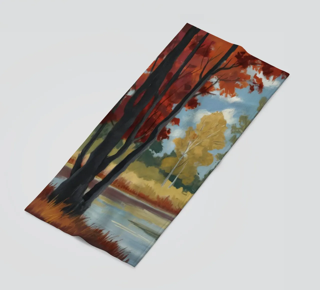 Herfstig bos en rust strandhanddoek van Verve Pigments